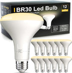 VOLIVO LED Flood Light Bulb 12 Pack, Recessed Ceiling Bulb, BR30, 65W Equivalent Efficient 9W, Dimmable, E26 Base, Soft White 2700K, 800 Lumens, 80CRI, Ceiling Light for Kitchen, Living Room