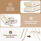 GameGem 4 Step Ladder Folding Step Stool with Wide Anti-Slip Pedal, 330LBS Capacity, Lightweight Portable Stepladder for Home and Kitchen Use, Cream White