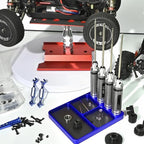 Magnet Tool Tray Aluminum Alloy Screw Tray with Tool Holder RC Parts Fixing for 1/10 RC Cars, Drones, Phone, Computer, Eyeglass, Electronic Multi-Compartment Anti-Loss Organizer Storage Box(Blue)