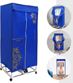 New Generation Electric Clothes Drying,2 Layers-Clothes Dryer Portable Travel Dryer Machine,30kg Indoor Wet Laundry Warm Air Drying,Timing Function/Intelligent Remote Control Design.