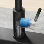 Smart Kitchen Faucet, 3 Modes Pull Down Sprayer, Touch On Sensor Activated, LED Temperature Control, 360-Degree Rotation, 1 or 3 Hole Deck Plate. 10-Year Warranty. (KW-70R, Matt Black)