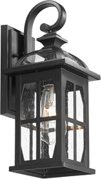 Darkaway Outdoor Wall Lights, Exterior Light Fixture with Seeded Glass, Aluminum Anti-Rust Exterior Lights Sconces Lighting for House Porch Yard Hallway Doorway Garage