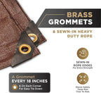 ATERET 30' x 40' Super Heavy Duty 16 Mil Brown Poly Tarp Cover - UV Resistant, Thick Waterproof, Rip and Tear Proof Tarpaulin with Grommets and Reinforced Edges
