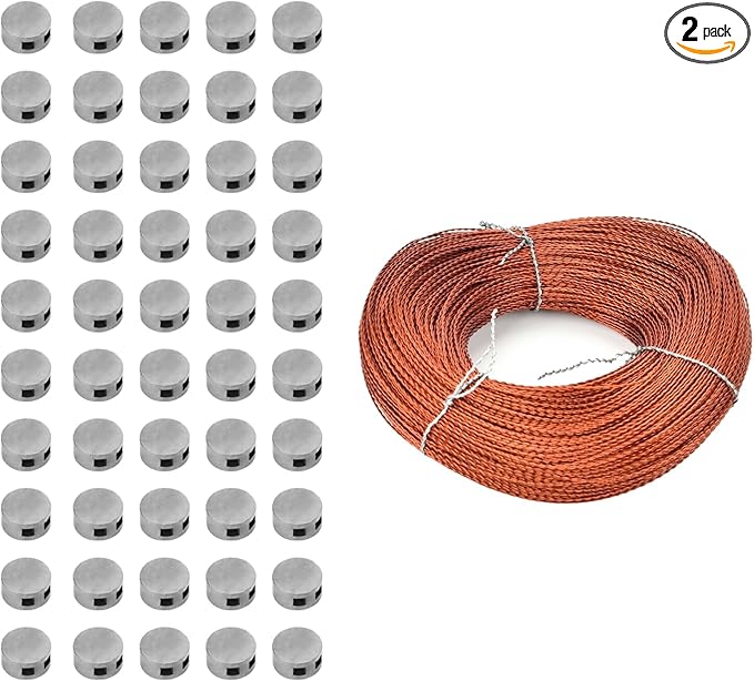 50PCS 10x6mm Round Lead Seals Security Meter Seals with Copper Wires (100m)