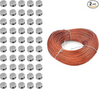 50PCS 10x6mm Round Lead Seals Security Meter Seals with Copper Wires (100m)