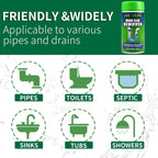 Drain Clog Remover Powder - Fast Acting Formula for All Drains, Kitchen, Bathroom, Sink & Shower - 100% Effective to Eliminate Hair, Grease, and Blockages - [2Pack ]