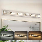 LED Wall Brushed Nickel Vanity Lights for Bathroom Light Fixtures 36W Adjust 3 Colors Modern Bath Lighing Over Mirror LED Vanity Light (6-Light,41inch)