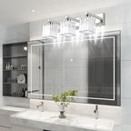 Aipsun Vanity Light Fixtures Crystal Bathroom Lighting Fixtures Chrome Vanity Light for Bathroom (Exclude Bulb)