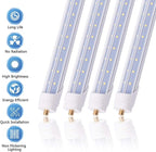 25-Pack 5FT 48W T8 LED Tube Light FA8 Single Pin Bas Daylight White 6500k with V-Shaped Double Row LED Chips 5 Foot LED Bulbs to Replace T8 T10 T12 Fluorescent Light, ETL Listed