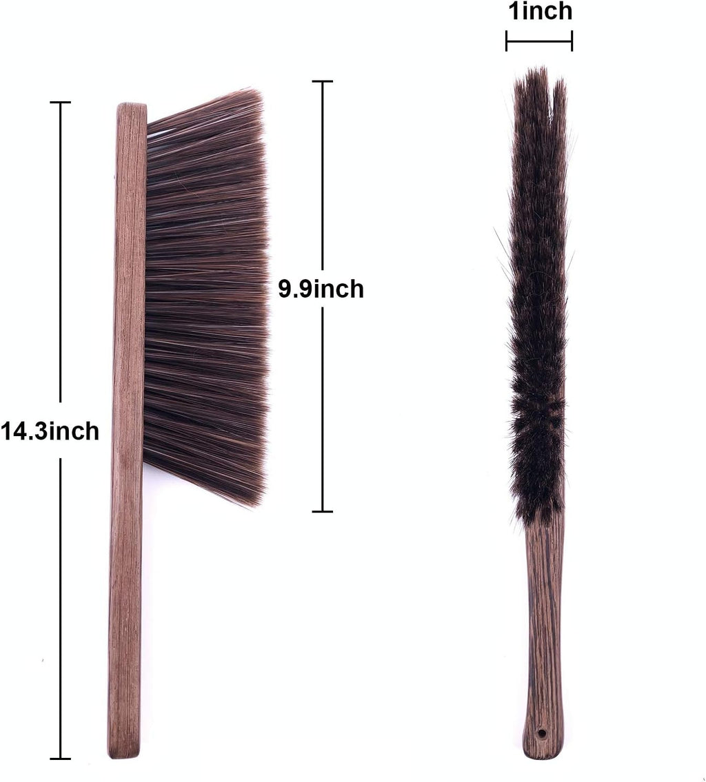 Hand Broom Cleaning Brushes-Soft Bristles Dusting Brush for Cleaning Car/Bed/Couch/Draft/Garden/Furniture/Clothes,Wooden Handle