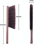 Hand Broom Cleaning Brushes-Soft Bristles Dusting Brush for Cleaning Car/Bed/Couch/Draft/Garden/Furniture/Clothes,Wooden Handle