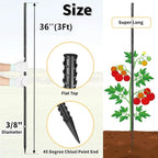 Rebar Stakes 36 inches 16-Pack Concrete Form Stakes Straight 3/8" Diameter Rebar Ground Metal Stakes for Landscaping, Securing Fence, Garden Plants Support, Survey Markers and Securing Trees