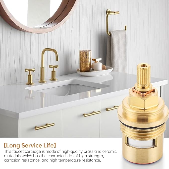 Faucet Cartridge Replacement for Kohler 1000188, Used in Deck Faucets with 3/4 inch Valves, Hot Ceramic Valve Faucet Replacement Parts (Hot 1000188)