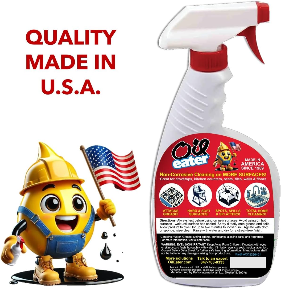 Multi-Surface Kitchen Cleaner Spray for Stovetops, Stainless Steel, Granite and More Surfaces, 32oz