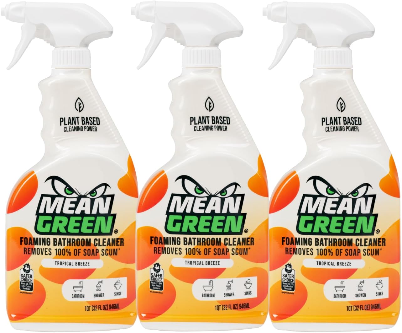 Mean Green Non-Contentrate Ready-to-use - Bathroom Cleaner - Removes 100% of Soap Scum 3-Pack