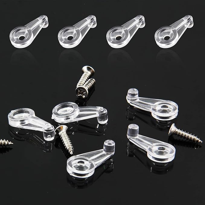 20 Pack Clear Retainer Clips, Door Holder Cabinet Panel Bracket Screen Fixing Kit, Mirror Hanging Hardware for Vanity Mirror Window Screen