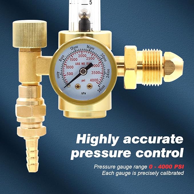 Argon CO2 MIG TIG Flow Meter Gas Regulator Gauge for MIG TIG Welding 0-60CFH CGA580