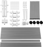 Bigzzia Clothes Drying Rack, Folding Stainless Steel Drying Rack Clothing Indoor Outdoor, Space-Saving, 4 Tier Laundry Drying Rack with Two Side Wings -Grey White