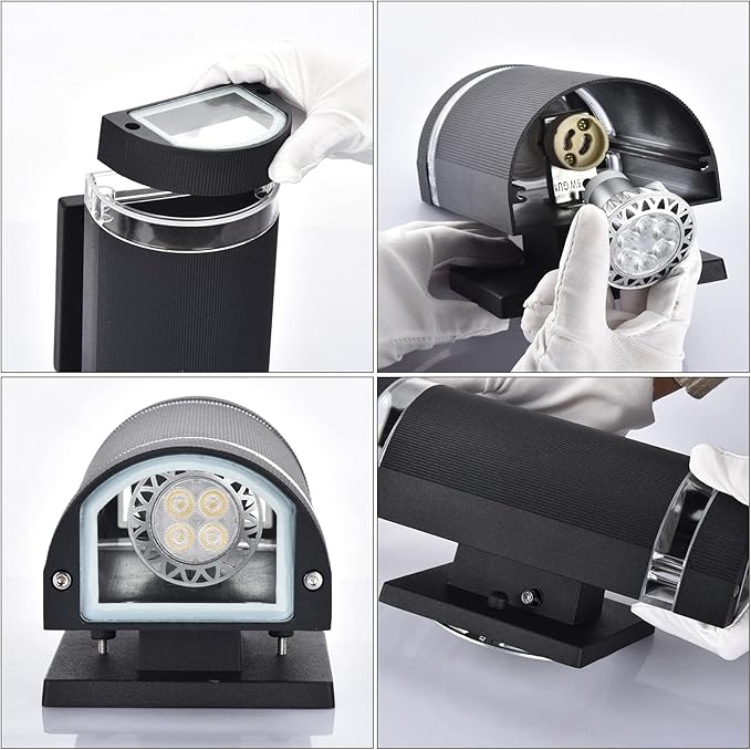 Dusk to Dawn Outdoor Lighting, Bling Exterior Wall Sconce - ETL Listed, Outdoor Light Fixtures Wall Mount Cylinder Design -White Up Down Outdoor Lights for House, Porch, Backyard (2 Pack)