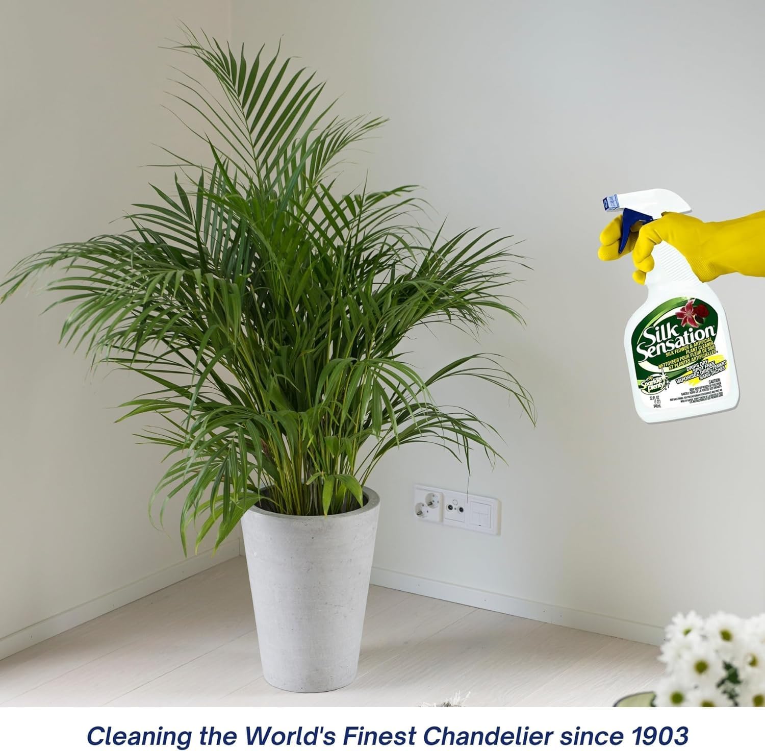 Sparkle Plenty Silk Sensation Artificial Flower & Plant Leaf Cleaner and Shine - Fake Flower Dusting Spray -Silk Plant Cleaner Spray No Wipe - Drip Dry Cleaning Supplies for Artificial Tree (1 Gallon)