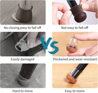 Ezprotekt 24 Pcs Extra Small Chair Leg Protectors with Felt, Silicone Felt Furniture Pads, Floor Protectors for Chair, Table Bar Stools Leg Protectors Caps Dark Brown (S Fit: 3/5" to 3/4", 15-19mm)