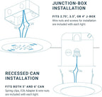 PARMIDA (24 Pack) 5/6 Inch Dimmable LED Disk Light Surface Flush Mount 15W, UL Listed, Recessed Retrofit Ceiling Lights, Energy Star, Installs into Junction Box Or Recessed Can, 1050lm - 5000K