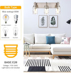 BONLICHT Brushed Nickel Vanity Light Modern 3 Light Bathroom Lighting Fixture Over Mirror with Clear Hammered Glass Shade, Industrial Indoor Farmhouse Wall Mounted Lamp for Powder Room Kitchen Hallway