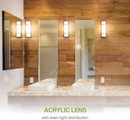 ASD LED 18" Vanity Flush Mount Light Fixture, Linear Bathroom Lighting Bar | 3CCT, Dimmable, Energy Star, ETL Listed | 20W 1650LM 3000-5000K 120V | Long Tube Bath Wall Sconce Over Mirror | Black