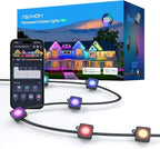 ASAHOM Permanent Outdoor Light Pro S108C, 150FT with 108 RGBCW 70lm LED, WLED Integration, AI Lighting, 30000 Lighting Effect Combination, IP67 Waterproof for Halloween Christmas Daily Decor, Black