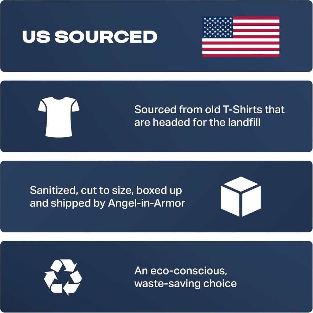 Angel-in-Armor White T-Shirt Rags – 25lb Bulk Box of Recycled Cotton Knit Shop Rags (325 Units) – Low Lint Cleaning Cloths for Mechanics, Oil Changes, Industrial and Commercial Use