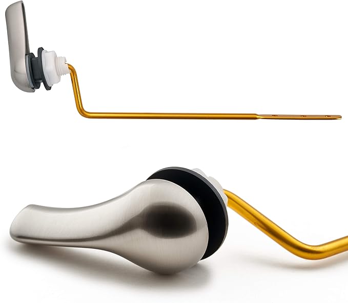 Qualihome Universal Side Mount Toilet Handle Tank Flush Lever Replacement Handle, Satin Nickel Finish Toilet Handle