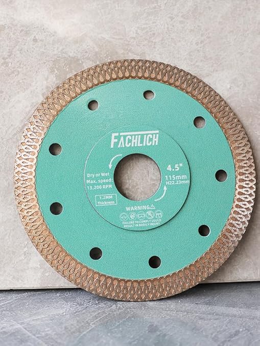 Diamond Tile Saw Blades - 4" Diamond Blade 2pcs 105MM Ceramic Cutting Discs with X Teeth Turbo Mesh Rim for Ceramic Tile Porcelain Granite Marble