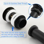 Bathroom Vessel Sink Drain Push Button Vanity Drain Lavatory Sink Drain Assembly Pop Up Sink Stopper with Overflow, Matte Black