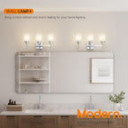 Bathrom Light Fixtures Polished Chrome 3 Vanity Lights with White Frosted Glass Shade, Wall Lamps Over Mirror for Bath Washroom Bedrom T001CH-L3
