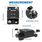 GLOSO Circuit Breaker E97 Auto Reset 120A Surfacce Mount Waterproof IP67 Marine Automotive Truck Hi-Amp (120A)