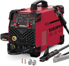 ARCCAPTAIN MIG Welder 200A, Upgraded 6 IN 1 Welding Machine 110V/220V Flux Core MIG/Gas MIG/Lift TIG/Stick Welding/Spool Gun MIG/Spot Multiprocess Welder with Synergy, Burn Back Adjustment, Inductance