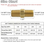 KOOTANS 1/4 NPT x 1/4 NPT Male Solid Brass Hex Nipples, Heavy Brass Pipe Adapter Fittings Equal Nipples Connectors 4Pieces