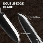 Hori Hori Garden Knife, Garden Tools with Sheath for Weeding,Planting,Digging, 7" Stainless Steel Blade with Cutting Edge, Full-Tang Rosewood Handle with Hanging Hole