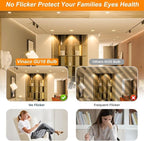 Vinaco GU10 Halogen Bulb Dimmable, GU10+c 110V 50W Candle Warmer Lamp Replacement, MR16 GU 10 50W Halogen Bulb 120V, 50 W MR16 with Glass Cover for Track&Recessed Lighting, 2800K Warm White, 6 Pack