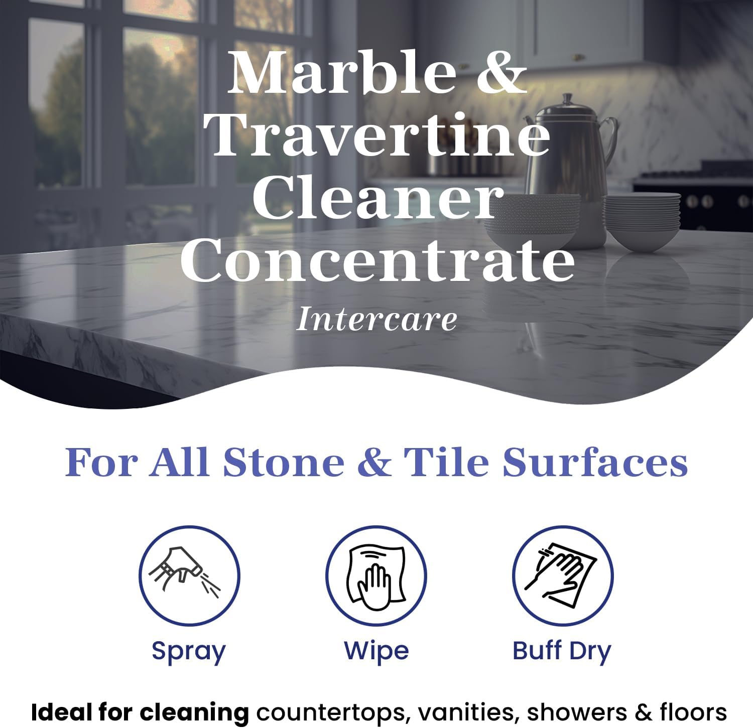 Marblelife Marble & Travertine Cleaner Concentrate Intercare, 32oz