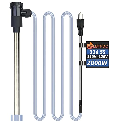 2000W Immersion Water Heater Portable Electric Hot Tub and Pool Submersible Water Heater with WiFi Timer and Auto Shut Off for Spa, Above Ground Pool, Bathtub, Swimming Pool and Baptistry.