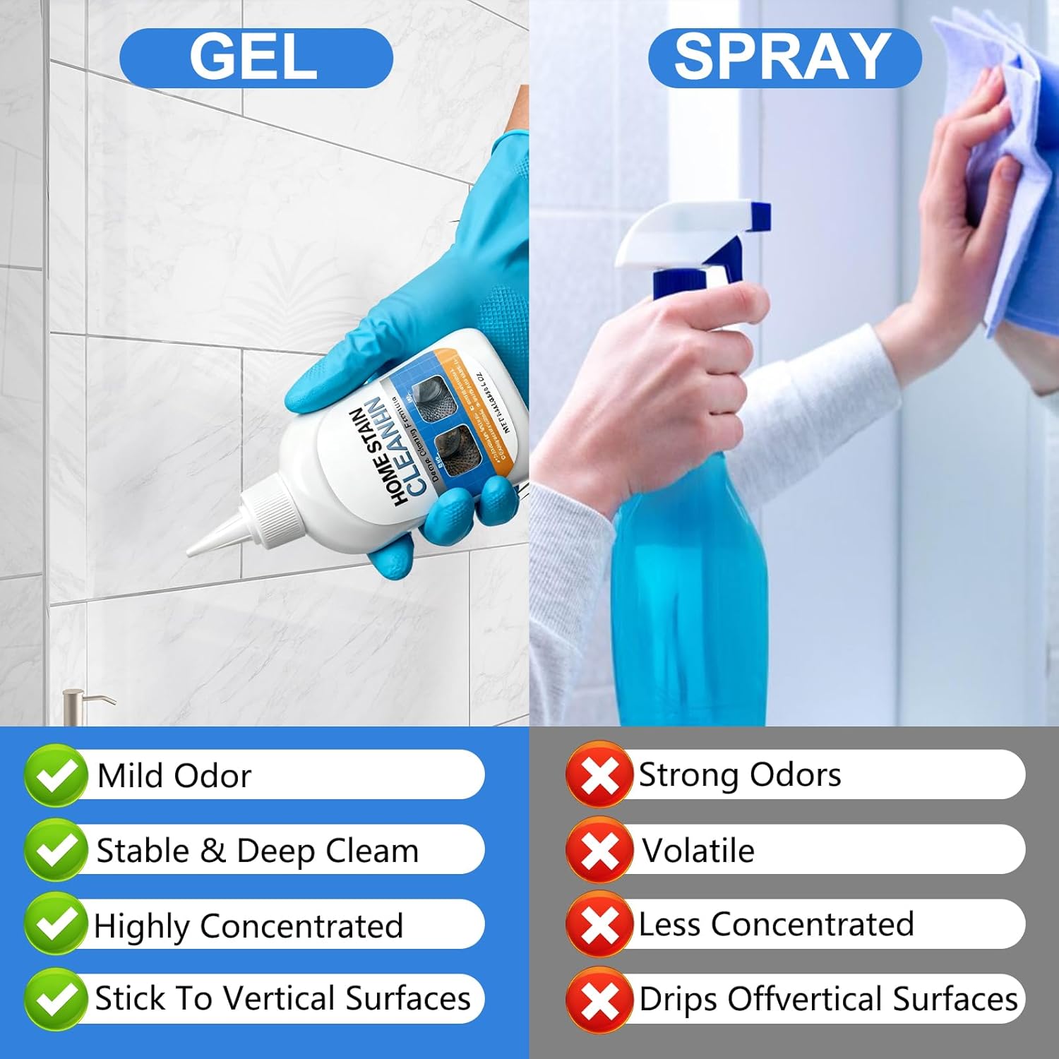 Home Stain Cleaner Gel,Home Remover Gel for Washing Machine, Refrigerator Strips,Household Stain Remover Gel,Cleaning Tiles Grout Sealant Home Kitchen Sinks Bathroom - 3.38Fl Oz