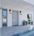 LIT-PaTH Outdoor Wall Lantern, Wall Sconce as Porch Lighting Fixture, E26 Medium Base Max 60W, Anti-Rust Metal with Glass Shade, Black, 2-Pack