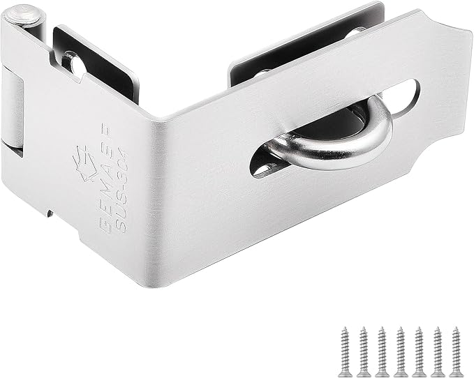 Hasp Latch, 90 Degree Solid 304 Stainless Steel File Cabinet Hasp Lock Desk Drawer Lock