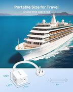 TROND Flat Outlet Extender with 6 Inch Cord - ETL Listed Flat Plug Extension Outlet Splitter Adapter, Electrical 3 Way Multi Wall Plug Extender for Home Office Dorm Room Cruise Ship Travel, White