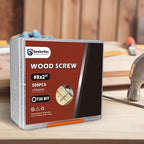 Deck Screws 2 Inch, #8 x 2 Wood Screws, 500 Pcs, Rust Resistant, Torx Exterior Screws for Structural Timber/Fence/Log, Includes T20 Bit, Yellow