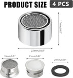 Litoexpe 55/64 Inch Faucet Aerator 4 PCS, Kitchen Sink Aerator Replacement Parts, Sink Faucet Female Thread Faucet Filter with Brass Shell and Gasket for Bathroom