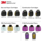 3M Secure Click Full Face Reusable Respirator with Large Lens, Speaking Diaphragm and Push Button Seal Check, FF-803, Painting, Sanding, Chemical Clean-up, Sawing, Large