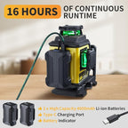 Firecore Laser Level 360 Self Leveling with 60" Tripod, 1/13" High Accuracy, Outdoor Pulse Mode to 197 Ft, Rechargeable Green Cross Line Lazer Leveler Tool for Construction, Home Renovation - F95T-XG