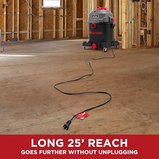 Shop-Vac 5430098 Ultra Quiet Wet/Dry Vacuum, 12 Gallon, 5.5 HP Powerful Suction & Heavy Duty for Jobsite, Garage, Workshop & Home